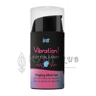Жидкий вибратор Intt Vibration Cotton Candy (15 мл), густой гель, очень вкусный, действует до 30 мин 107830 фото