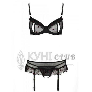 Сексуальний комплект з поясом для панчіх Passion LOVELIA SET L/XL, black 102637 фото