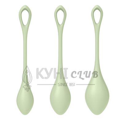 Набор йони бусин Satisfyer Yoni Power 2 Light Green, диаметр 2-2,5-3см, вес 22-44-73гр 103448 фото