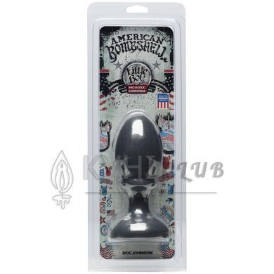 Анальная пробка Doc Johnson American Bombshell Little Boy - Gun Metal, диаметр 5,59 см 102421 фото