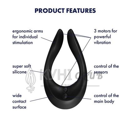 Вібратор для пар Satisfyer Endless Joy Black, 3 незалежні мотори, багатофункціональний 102023 фото