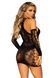 Мінісукня Leg Avenue Mini dress and matching gloves, One Size, чорна, мітенки в комплекті 110099 фото 4