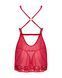 Прозрачная сорочка бэби-долл Obsessive Lacelove babydoll & thong XS/S Red, кружево, стринги 106648 фото 4