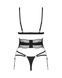 Комплект Obsessive Lobellis 3-pcs set, XS/S, черный, лиф с мягкой чашкой, стринги, пояс для чулок 109972 фото 4