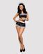 Атласний еротичний костюм покоївки Obsessive Maid set S/M, black, 5 предметів 105693 фото 6