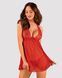 Прозрачная сорочка бэби-долл Obsessive Lacelove babydoll & thong XS/S Red, кружево, стринги 106648 фото 1
