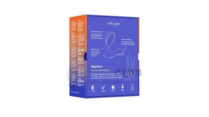 Смарт-вібромасажер простати We-Vibe Vector+ ROYAL BLUE, пульт ДК, регульований кут нахилу 106216 фото