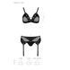 Комплект білизни Passion NESSY SET XXL/XXXL black, бюстгальтер, пояс для панчіх, стрінги 106329 фото 5
