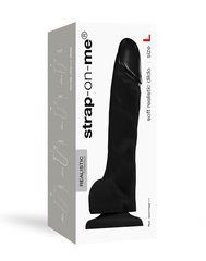 Реалістичний фалоімітатор Strap-On-Me SOFT REALISTIC DILDO Black - Size L 102407 фото