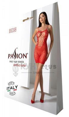 Ажурное мини-платье на тонких бретелях Passion BS096 One Size, red, плетение на груди 106947 фото