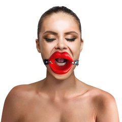 Кляп-расширитель в форме губ на ремешке, натуральная кожа Gag Lips 103081 фото