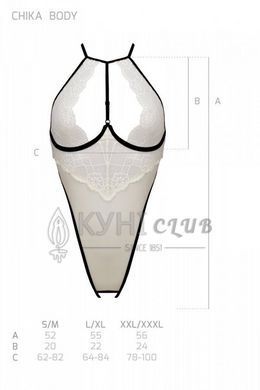 Боді з доступом Passion CHIKA BODY S/M, cream 107703 фото