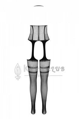 Сетчатый черный бодистокинг с коротким топом и подвязками Casmir CA008 102923 фото