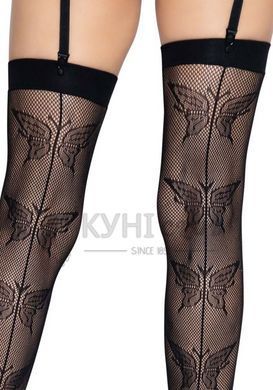 Чулки-сетка со швом сзади Leg Avenue Butterfly back seam thigh highs One size Black 106567 фото