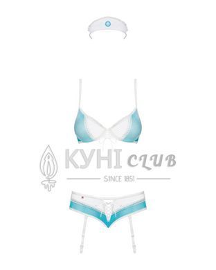 Эротический костюм медсестры Obsessive 834-CST-6 L/XL, бело-голубой 105162 фото