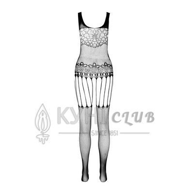 Бодістокінг Passion ECO BS001 One Size black, з доступом, імітація підв&rsquo;язок, флористичний декор 104976 фото