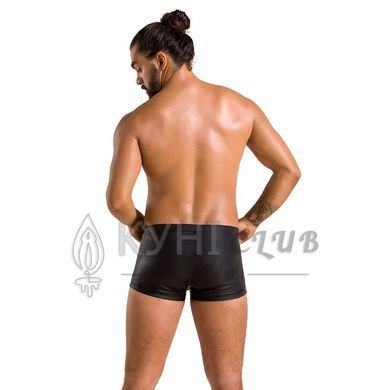 Чоловічі шкіряні боксери з клапаном Passion 050 SHORT PATRICK XXL/XXXL Black 105600 фото