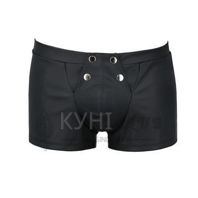 Чоловічі шкіряні боксери з клапаном Passion 050 SHORT PATRICK XXL/XXXL Black 105600 фото