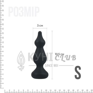 Анальная пробка Adrien Lastic Amuse Mini Black (S) с двумя переходами, макс. диаметр 3см 101369 фото