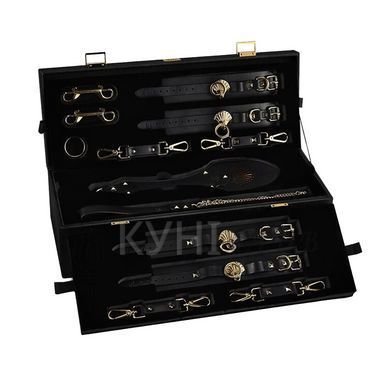 Розкішний набір для BDSM Zalo Bondage Play Kit, 10 аксесуарів у кейсі, шкіра, кристал Swarovski 106200 фото