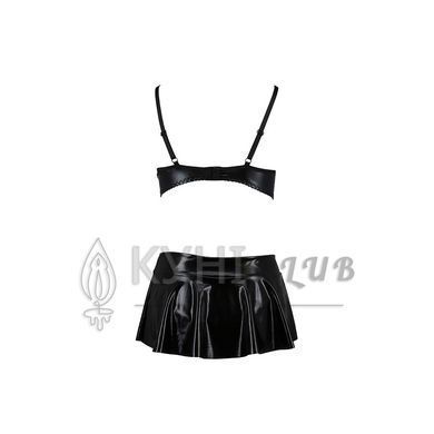 Комплект белья под латекс DEBY SET black L/XL - Passion: лиф, мини-юбочка, стринги 109099 фото