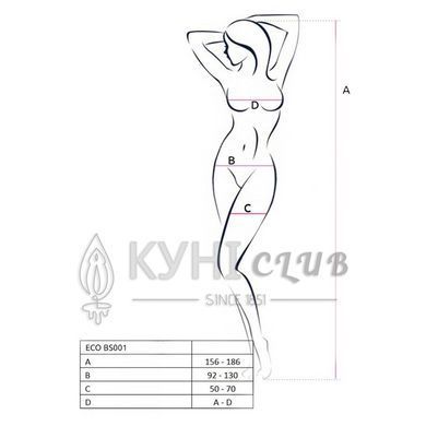Бодістокінг Passion ECO BS001 One Size black, з доступом, імітація підв&rsquo;язок, флористичний декор 104976 фото