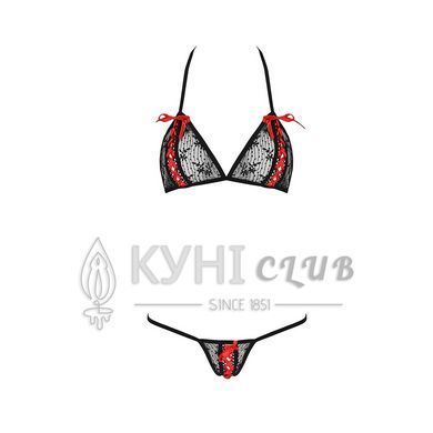 Комплект белья MELISSA BIKINI black S/M - Passion: лиф со шнуровкой и трусики стринги 101615 фото
