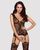 Бодистокинг Obsessive Bodystocking F221 XL/XXL, силуэтный цветочный рисунок, имитация чулок 105213 фото