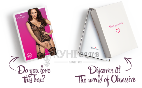 Бодистокинг Obsessive Bodystocking F221 XL/XXL, силуэтный цветочный рисунок, имитация чулок 105213 фото