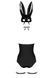 Еротичний костюм кролика Obsessive Bunny costume S/M, black, боді, чокер, гартери, панчохи, маска 105678 фото 4