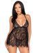 Сорочка бебі-дол Leg Avenue Floral lace babydoll & string Black M, стрінги 107187 фото 1