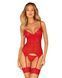 Комплект корсет и стринги Obsessive Ingridia corset & thong XL/2XL, красный 107051 фото 1