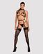 Портупея на груди Obsessive A740 harness black O/S, штучна шкіра 105828 фото 3