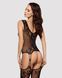 Бодистокинг Obsessive Bodystocking F221 XL/XXL, силуэтный цветочный рисунок, имитация чулок 105213 фото 2