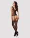 Бодистокинг Obsessive Bodystocking F221 XL/XXL, силуэтный цветочный рисунок, имитация чулок 105213 фото 4