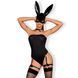 Еротичний костюм кролика Obsessive Bunny costume S/M, black, боді, чокер, гартери, панчохи, маска 105678 фото 1