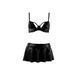 Комплект белья под латекс DEBY SET black L/XL - Passion: лиф, мини-юбочка, стринги 109099 фото 3