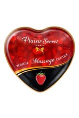 Массажная свеча сердечко Plaisirs Secrets Strawberry (35 мл) 100898 фото