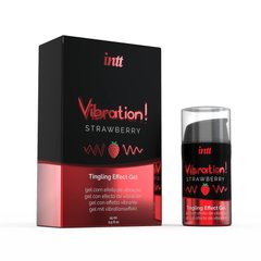 Жидкий вибратор Intt Vibration Strawberry (15 мл), густой гель, очень вкусный, действует до 30 минут 100973 фото