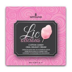 Пробник гелю для мінету Sensuva Lic-o-licious Cotton Candy (6 мл), оліїстий, без цукру 109645 фото