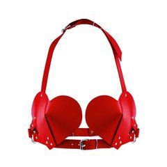 Ліф Серце з натуральної шкіри Feral Feelings - Hearts Bra Red 107433 фото