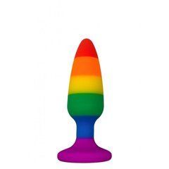 Силіконова анальна пробка Wooomy Hiperloo Silicone Rainbow Plug S, діаметр 2,4 см, довжина 9 см 105408 фото