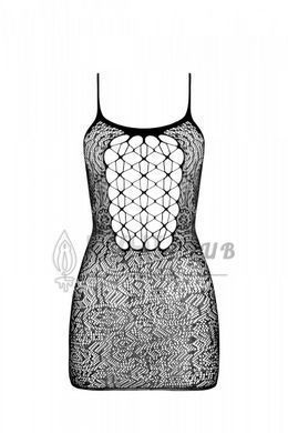 Ажурна мінісукня на тонких бретелях Passion BS096 One Size, white, плетіння на грудях 106948 фото
