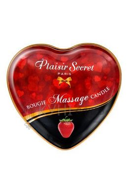 Массажная свеча сердечко Plaisirs Secrets Strawberry (35 мл) 100898 фото