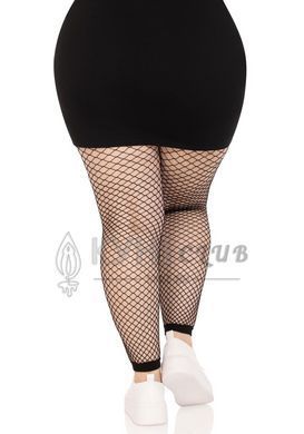 Колготки без стопы Leg Avenue Industrial Net footless tights, 1X/2X, черные, в сетку 110086 фото