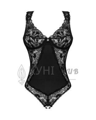 Мереживне боді Obsessive Donna Dream crotchless teddy M/L Black, відкритий доступ 106636 фото