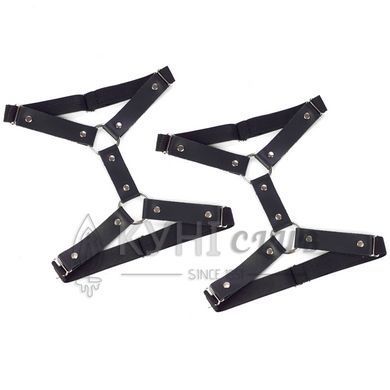 Гартери на ногу із натуральної шкіри Art of Sex - Kristina Leg Garters (2 шт), цвет Чорний 104575 фото
