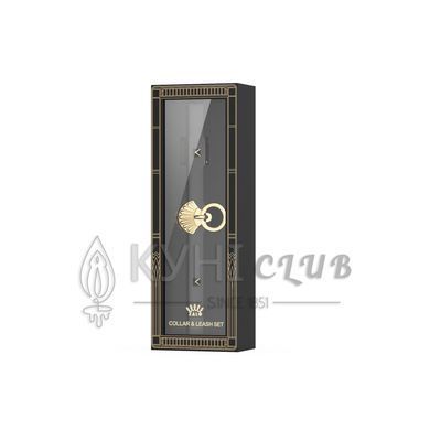Розкішний нашийник з повідцем Zalo Collar & Leash Set Black, натуральна шкіра 106201 фото