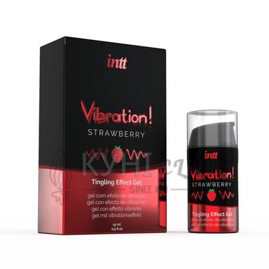 Рідкий вібратор Intt Vibration Strawberry (15 мл), густий гель, дуже смачний, діє до 30 хвилин 100973 фото