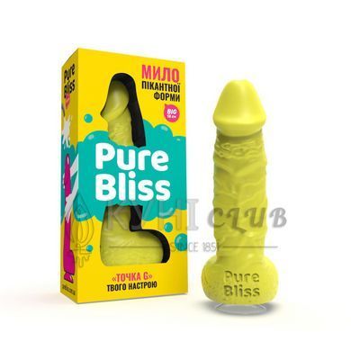 Мило у формі пеніса Pure Bliss BIG Yellow, крафтове мило-член, натуральне 104439 фото